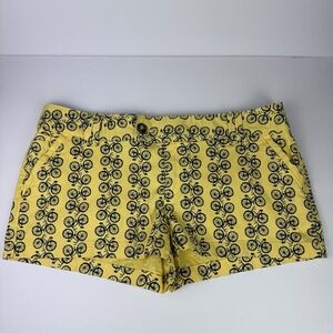 Red Camel Yellow Short Shorts with Blue Bicycle Pattern, size 13